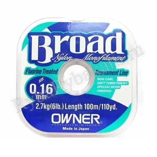 Леска Owner Broad 100м 0,16мм 2,7кг