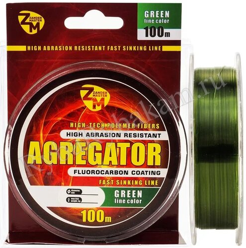 Леска ZanderMaster "AGREGATOR" 100m, 0.165мм х 3.3кг зелёная