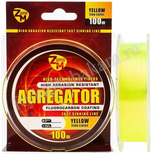 Леска ZanderMaster "AGREGATOR" 100m, 0.181мм х 3.9кг жёлтая