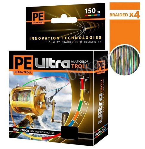 Шнур Aqua PE Ultra Troll MULTICOLOR 0,35mm 150m