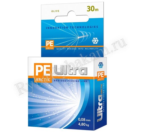 Шнур Aqua Pe Ultra Arctic 30м*0.10 мм оливковый