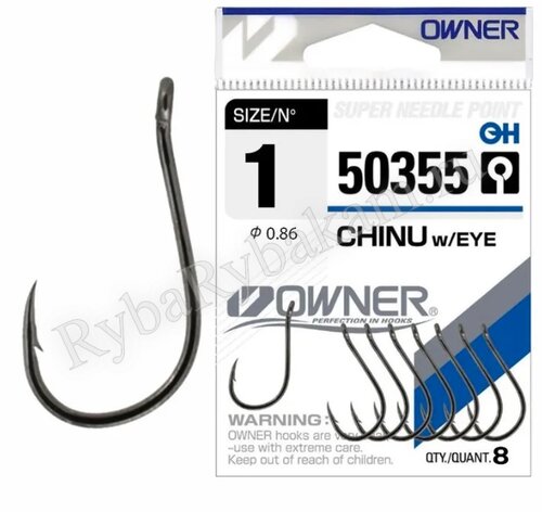 Крючок Owner 50355 Chinu №01 черный хром 8шт