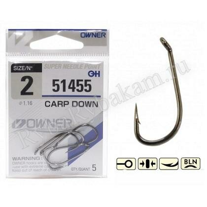 Крючок Owner 51455 Carp Down №02 (5шт)