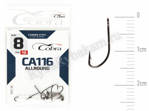 Крючки Cobra CRYSTAL сер. CA116 размер 008 (10 шт)