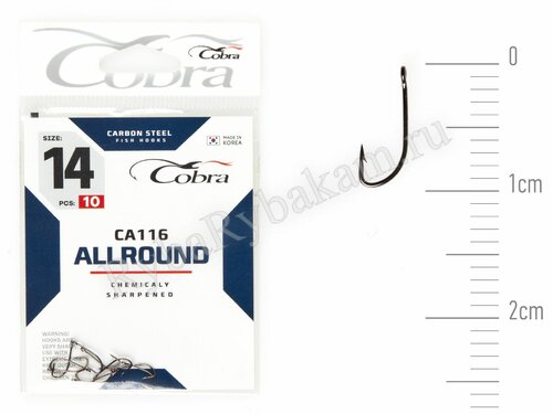Крючки Cobra CRYSTAL сер. CA116 размер 014 (10 шт)