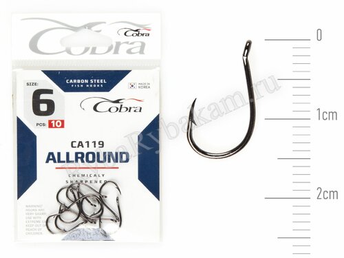 Крючки Cobra HINNU сер. CA119 размер 006 (10 шт)