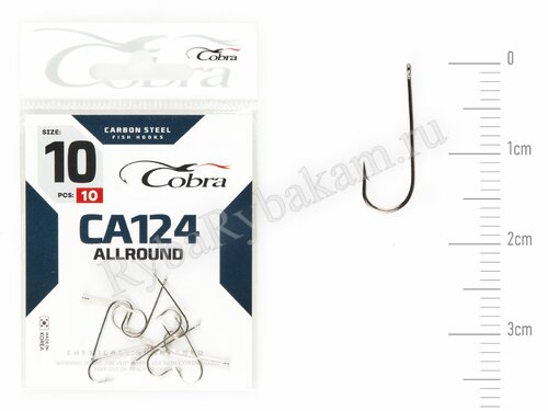 Крючки Cobra ROUND сер. CA124 размер 010 (10 шт)
