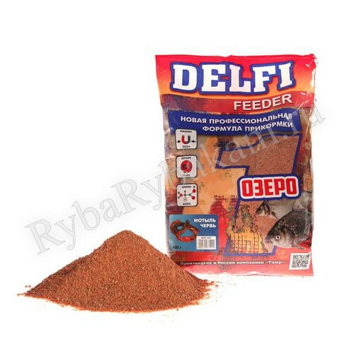 Прикормка DELFI Feeder озеро; мотыль, червь, 800 г.