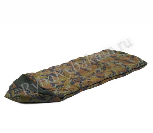 Спальный мешок Сталкер Богатырь камуфляжный с капюшоном + москитная сетка