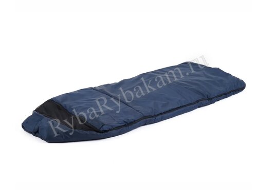 Спальный мешок Сталкер Богатырь синий с капюшоном + москитная сетка
