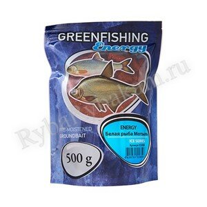 Прикормка Greenfishing Зима ENERGY Белая Рыба Мотыль готовая 500 гр.