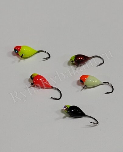 Мормышка вольфрамовая Lumicom КУ d5.0 обмазка с камнем 10шт