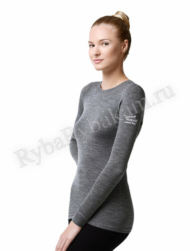 Футболка жен. Norveg Soft с длин.рукавом, цвет серый меланж, разм XS (40-42)