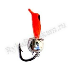 Мормышка вольф. Рефлекс-М 1,5 Ст-к Крас. Чер. Глаз + Шар Сер. 3мм 0,3гр (12шт)