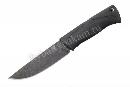 Нож Кизляр Стерх-1 Stonewash черный; эластрон; без гарды; кожа