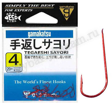 Крючок Gamakatsu Tegaeshi Sayori №4 с лопаткой, покрытие BN (20 шт)