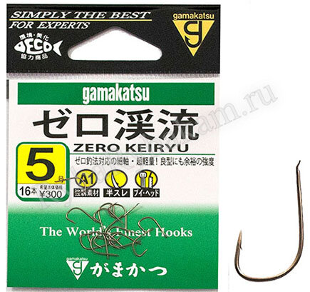 Крючок Gamakatsu Zero Keiryu №5 с лопаткой, покрытие BN (16 шт)
