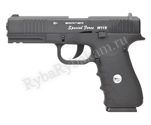 Пистолет пневматический Borner W119 Glock 17, калибр 4,5 мм