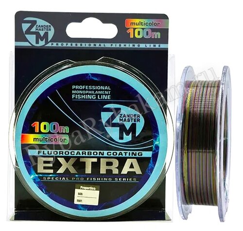 Леска ZanderMaster "EXTRA" 100m, 0.370мм х 15.6кг мультиколор