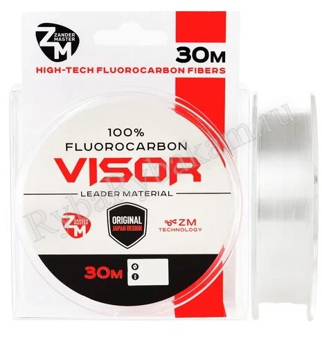 Леска ZanderMaster флюорокарбоновая 100% "VISOR" 30m, 0.105мм х 1.21кг