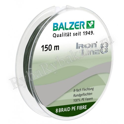 Шнур Balzer Iron Line 8x Green 0,08 мм 7,2 кг 150 м