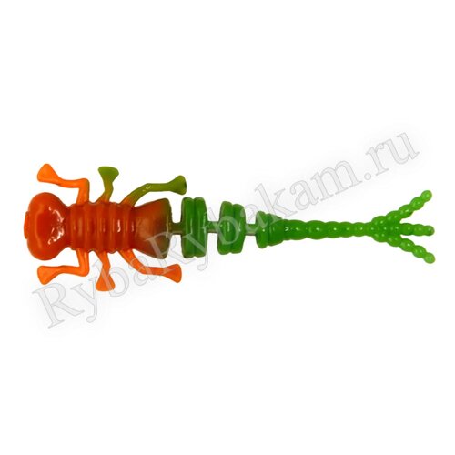 Мягкая приманка Brown Perch Kurva Bicolor Морковный/зеленый 70мм 2гр 6 шт