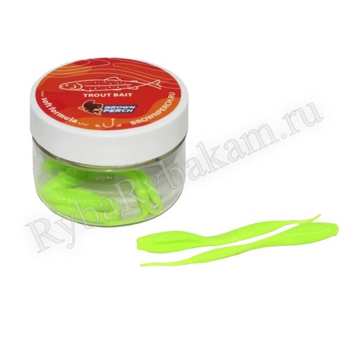 Мягкая приманка Brown Perch Sexy worms Кислотно яблочный 80мм 1,4гр 10 шт