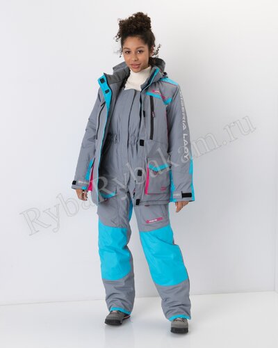 Костюм Huntsman женский Siberia Lady цвет Серый/Голубой тк. Breathable Р-р 52-54 Рост 170-176