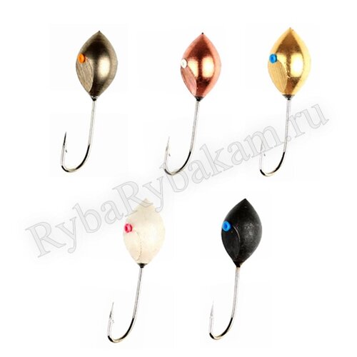 Мормышка вольфрамовая Тульская Капля 4.5 набор 5 цветов
