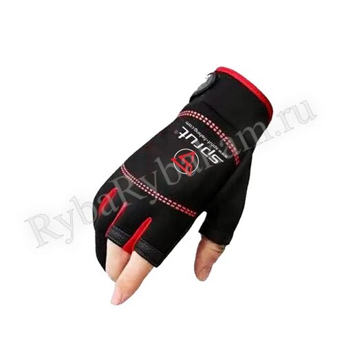 Перчатки SPRUT Neoprene Spinning Gloves NPSPGLV-R-OS, черный/красный