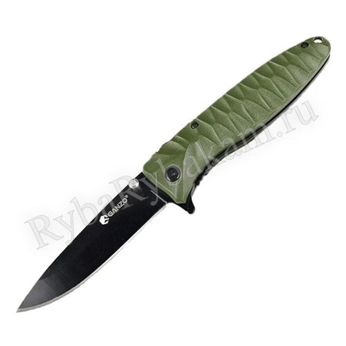 Нож Ganzo складной с клипсой клинок 88 мм сталь 440 зелёный