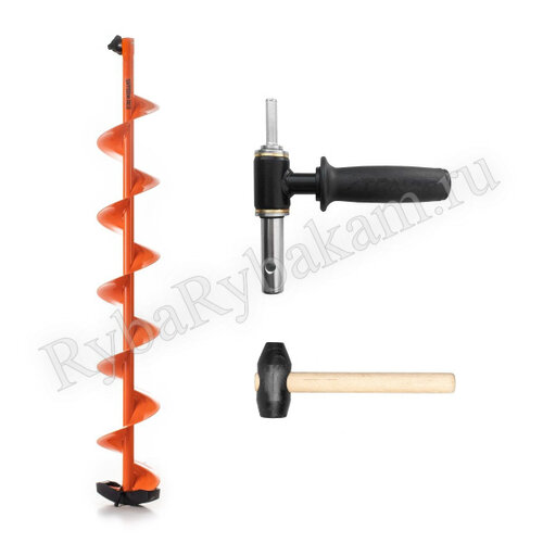 Комплект Тонар под мотобур шнек MOTOSHTORM 130R+адаптер АШ-02+молоточек T-SMS130R-ASH-02