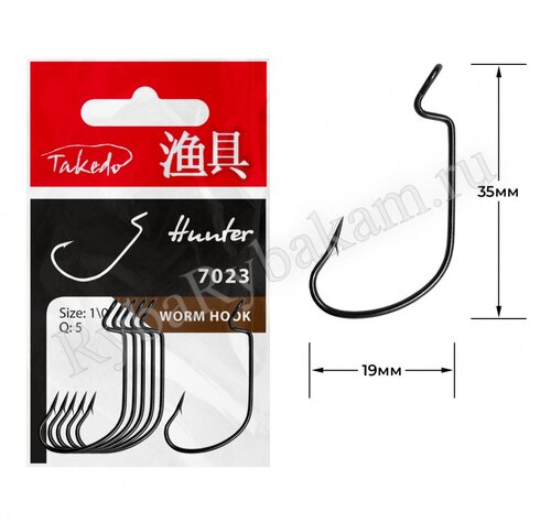 Крючок TAKEDO офсетный Hunter Worm WG7023 №1/0 5шт