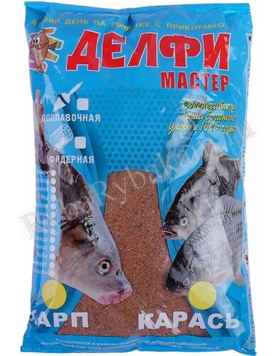Прикормка DELFI летняя Делфи мастер новая формула аромат клубника, карп карась красная 800 гр