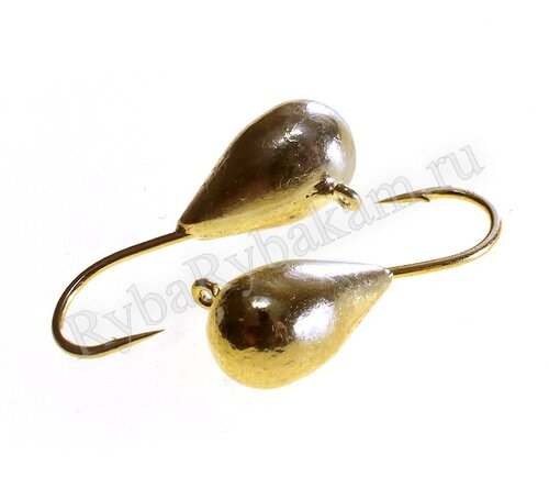 Мормышка вольфрамовая TAKEDO капля Wolf Pro Rakka d 5 мм 2гр крючок №12 золото 5шт